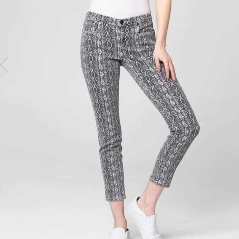 Blank NYC Gray & Tan Print Reeade Crop Animal Python Snake Along Jeans 27